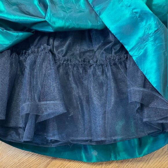 Vintage Sylvia Whyte Little Girls Holiday Velvet Moire Party Dress Rosette's 5 - Picture 3 of 8